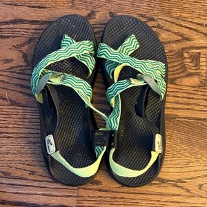 Chaco Women’s Z Strap Sandal Black Yellow Green | 9